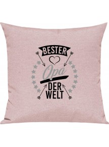 Sofa Kissen,  bester Opa der Welt, Kuschelkissen Couch Deko, Farbe rosa