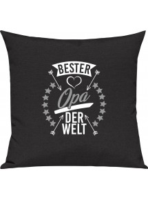 Sofa Kissen,  bester Opa der Welt, Kuschelkissen Couch Deko, Farbe schwarz
