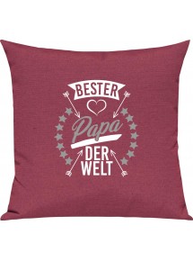 Sofa Kissen,  bester Papa der Welt, Kuschelkissen Couch Deko, Farbe pink