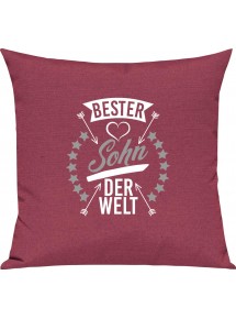 Sofa Kissen,  bester Sohn der Welt, Kuschelkissen Couch Deko, Farbe pink