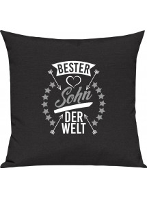 Sofa Kissen,  bester Sohn der Welt, Kuschelkissen Couch Deko, Farbe schwarz