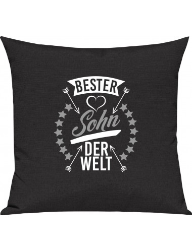 Sofa Kissen,  bester Sohn der Welt, Kuschelkissen Couch Deko, Farbe schwarz