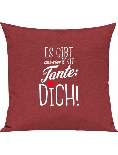 Sofa Kissen, es gibt nur eine beste Tante: DICH, Kuschelkissen Couch Deko, Farbe rot