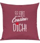 Sofa Kissen, es gibt nur eine beste Cousine: DICH, Kuschelkissen Couch Deko, Farbe pink