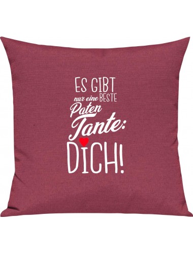 Sofa Kissen, es gibt nur eine beste Patentante: DICH, Kuschelkissen Couch Deko, Farbe pink