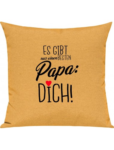 Sofa Kissen, es gibt nur einen besten Papa: DICH, Kuschelkissen Couch Deko, Farbe gelb