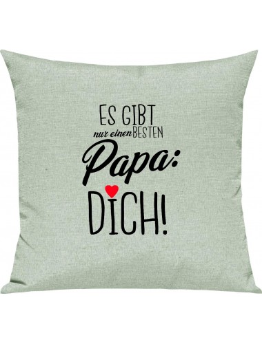 Sofa Kissen, es gibt nur einen besten Papa: DICH, Kuschelkissen Couch Deko, Farbe pastellgruen