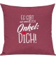 Sofa Kissen, es gibt nur einen besten Onkel: DICH, Kuschelkissen Couch Deko, Farbe pink
