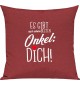 Sofa Kissen, es gibt nur einen besten Onkel: DICH, Kuschelkissen Couch Deko, Farbe rot