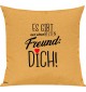 Sofa Kissen, es gibt nur einen besten Freund: DICH, Kuschelkissen Couch Deko, Farbe gelb