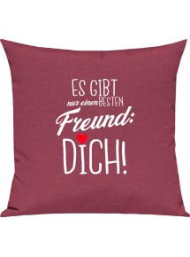 Sofa Kissen, es gibt nur einen besten Freund: DICH, Kuschelkissen Couch Deko, Farbe pink