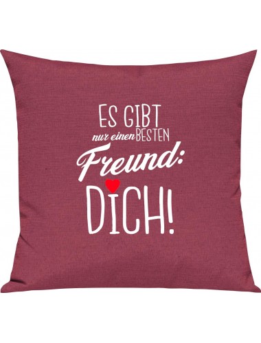 Sofa Kissen, es gibt nur einen besten Freund: DICH, Kuschelkissen Couch Deko, Farbe pink