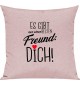 Sofa Kissen, es gibt nur einen besten Freund: DICH, Kuschelkissen Couch Deko, Farbe rosa