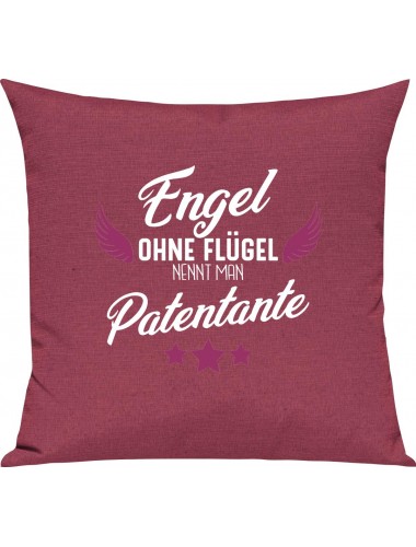 Sofa Kissen, Engel ohne Flügel nennt man Patentante, Kuschelkissen Couch Deko, Farbe pink