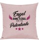Sofa Kissen, Engel ohne Flügel nennt man Patentante, Kuschelkissen Couch Deko, Farbe rosa