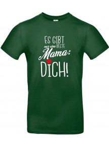 Unisex T Shirt, es gibt nur eine beste Mama: DICH, Familie, grün, L