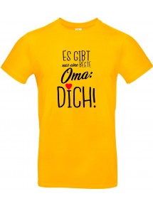 Unisex T Shirt, es gibt nur eine beste Oma: DICH, Familie, gelb, L
