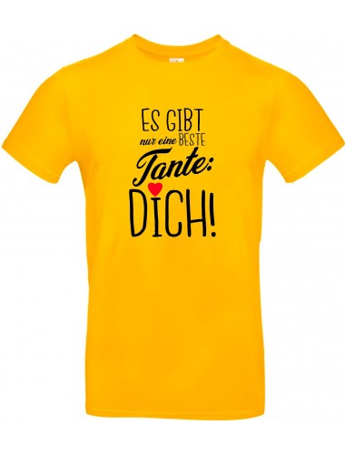 Unisex T Shirt, es gibt nur eine beste Tante: DICH, Familie, gelb, L