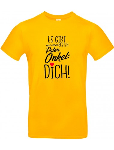 Unisex T Shirt, es gibt nur einen besten Patenonkel: DICH, Familie, gelb, L