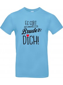 Unisex T Shirt, es gibt nur einen besten Bruder: DICH, Familie, hellblau, L