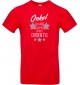 Unisex T Shirt, Onkel ich habe nachgemessen du bist Großartig, Familie, rot, L