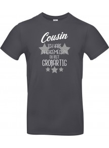 Unisex T Shirt, Cousin ich habe nachgemessen du bist Großartig, Familie, grau, L