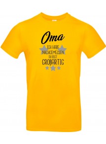 Unisex T Shirt, Oma ich habe nachgemessen du bist Großartig, Familie, gelb, L