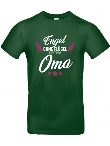 Unisex T Shirt, Engel ohne Flügel nennt man Oma, Familie, grün, L