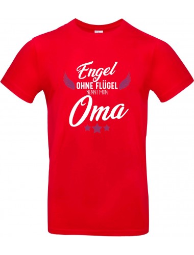 Unisex T Shirt, Engel ohne Flügel nennt man Oma, Familie, rot, L