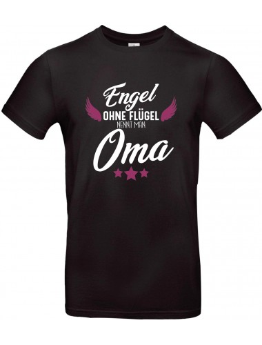 Unisex T Shirt, Engel ohne Flügel nennt man Oma, Familie, schwarz, L