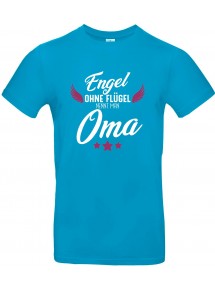 Unisex T Shirt, Engel ohne Flügel nennt man Oma, Familie, türkis, L