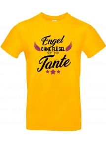Unisex T Shirt, Engel ohne Flügel nennt man Tante, Familie, gelb, L