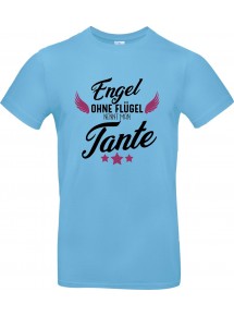Unisex T Shirt, Engel ohne Flügel nennt man Tante, Familie, hellblau, L