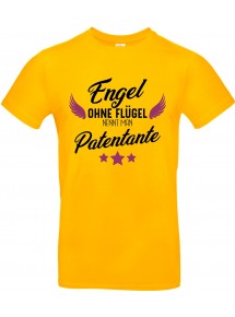 Unisex T Shirt, Engel ohne Flügel nennt man Patentante, Familie, gelb, L