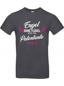 Unisex T Shirt, Engel ohne Flügel nennt man Patentante, Familie, grau, L