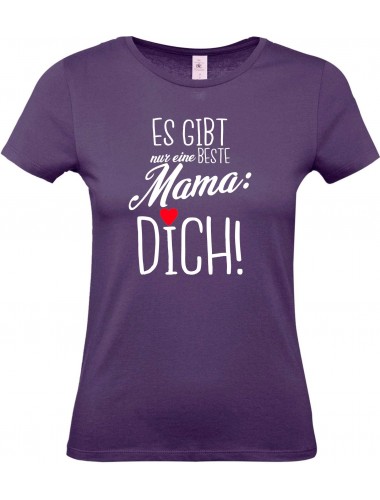 Lady T-Shirt, es gibt nur eine beste Mama: DICH, Familie lila, L