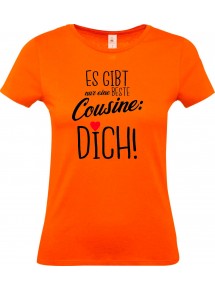 Lady T-Shirt, es gibt nur eine beste Cousine: DICH, Familie orange, L