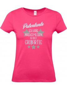 Lady T-Shirt, Patentante ich habe nachgemessen du bist Großartig, Familie pink, L