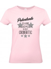 Lady T-Shirt, Patentante ich habe nachgemessen du bist Großartig, Familie rosa, L