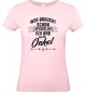 Lady T-Shirt, Wer braucht schon Superhelden ich hab mein Onkel, Familie rosa, L