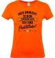 Lady T-Shirt, Wer braucht schon Superhelden ich hab mein Patenonkel, Familie orange, L