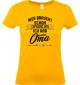 Lady T-Shirt, Wer braucht schon Superhelden ich hab meine Oma, Familie gelb, L