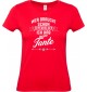 Lady T-Shirt, Wer braucht schon Superhelden ich hab meine Tante, Familie rot, L