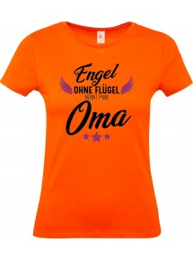 Lady T-Shirt, Engel ohne Flügel nennt man Oma, Familie orange, L
