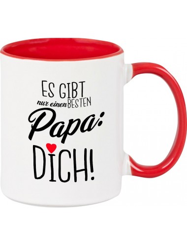 Kaffeepott Becher, es gibt nur einen besten Papa: DICH, Tasse Kaffee Tee, rot