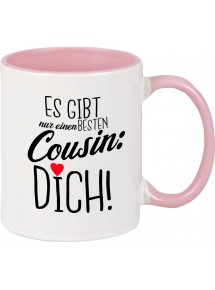 Kaffeepott Becher, es gibt nur einen besten Cousin: DICH, Tasse Kaffee Tee, rosa