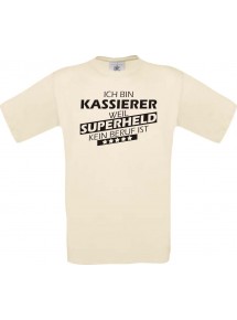 Männer-Shirt Ich bin Kassierer, weil Superheld kein Beruf ist, natur, Größe L