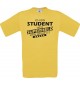 Männer-Shirt Ich bin Student, weil Superheld kein Beruf ist, gelb, Größe L