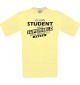 Männer-Shirt Ich bin Student, weil Superheld kein Beruf ist, hellgelb, Größe L