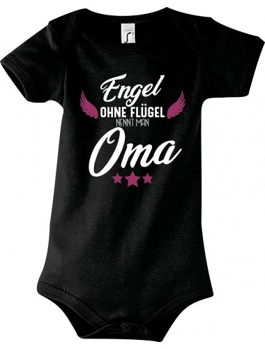 Baby Body Engel ohne Flügel nennt man Oma, Familie, schwarz, 12-18 Monate